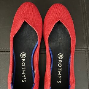 Rothy’s Red Round Toe Flats Size 10